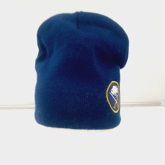 NOS VTG Lablatt Buffalo Sabers HOCKEY Blue knit Beanie Hat w/Sabers Logo Patch - Picture 4 of 6